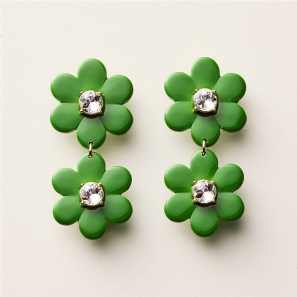 ♠️💚 kate spade X Target Floral Linear Earrings Green * Limited Edition * - Picture 1 of 7